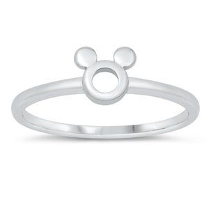 Sterling Silver Mouse Ring 6 mm 925 Fashion Band